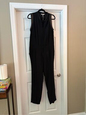 Maje Black Sleeveless V-Neck Jumpsuit